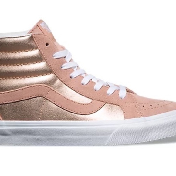Women's High Top Vans - Pink/Metallic Rose Gold - Picture 7 of 7